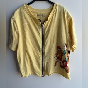 Scooby-Doo Yellow Graphic Zip-Up Women's Top